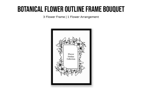Beautiful Floral Frame Outline Decor Set