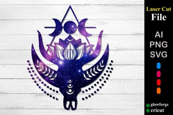 Boho Cow Skull Floral Paper Cutting SVG