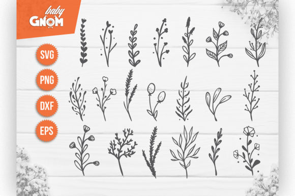 Botanical Leaves SVG, Hand Drawn Floral