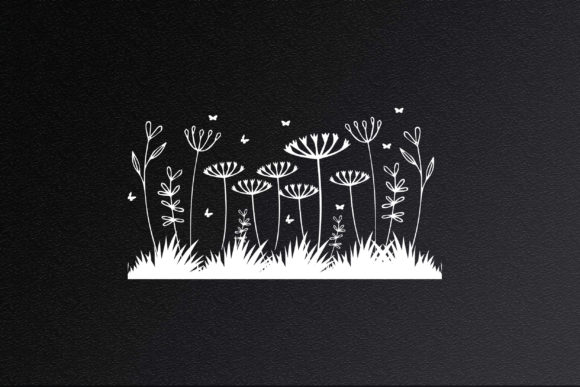 Butter Floral Garden with Grass SVG