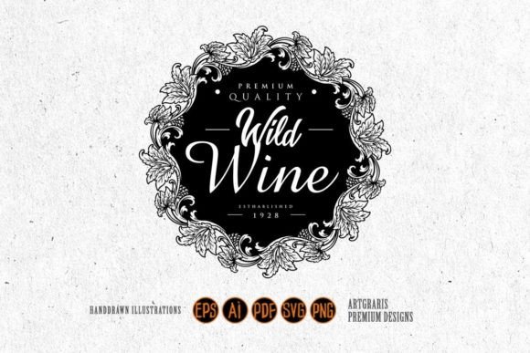 Classic Frame Floral Grape Ornament SVG