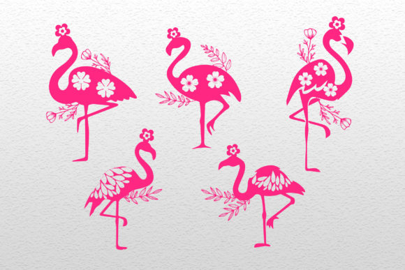 Flamingo Floral Laser Cut SVG