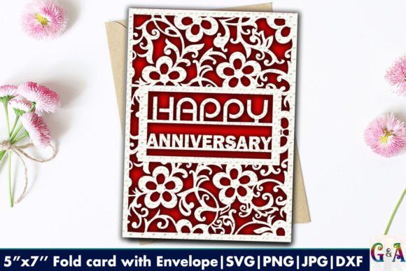 Floral Anniversary Card SVG for Cricut
