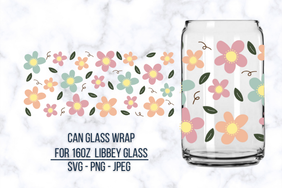 Floral Boho Libbey Glass SVG