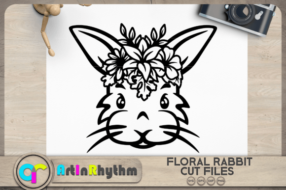 Floral Bunny, Floral Animals, Bunny SVG