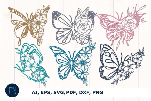 Floral Butterfly Mandala Bundle SVG