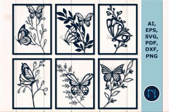Floral Butterfly Wall Decor SVG Bundle