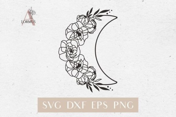 Floral Crescent Moon