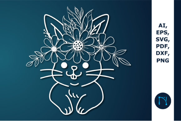 Floral Easter Bunny Cut SVG