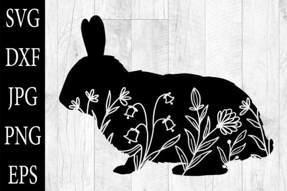 Floral Farm Animals Silhouettes SVG EPS