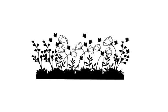 Floral Garden with Butterfly Svg