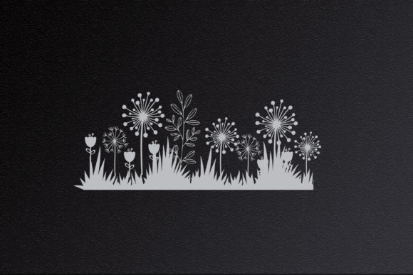 Floral Garden with Grass SVG