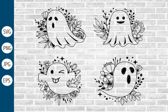 Floral Ghost Halloween SVG