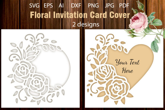 Floral Invitation Card SVG Template