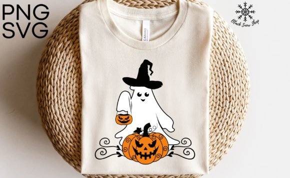 Floral Pumpkin Ghost SVG