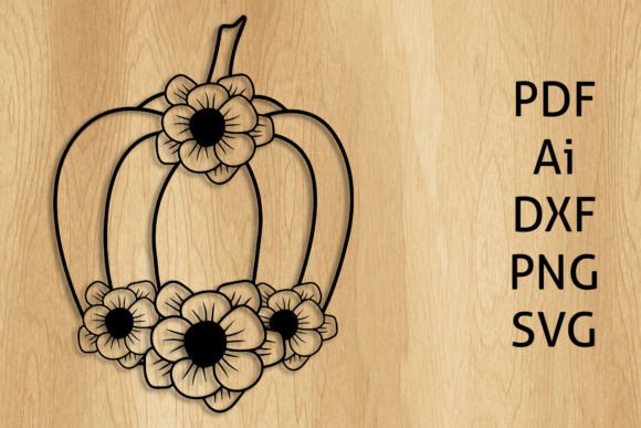 Floral Pumpkin Laser Cut SVG