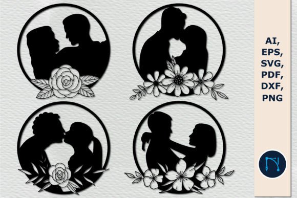 Floral Romantic Couple Decor SVG Bundle
