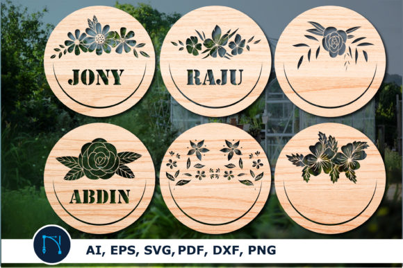 Floral Round Sign SVG Bundle for Cricut