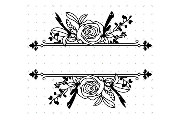 Floral Split Frame SVG
