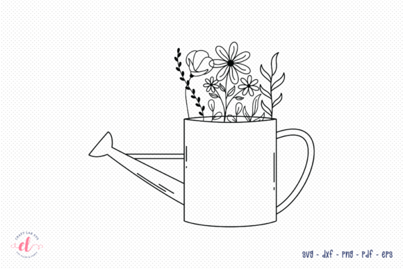 Floral Water Pot SVG, Flower Bouquet SVG