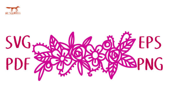 Forest Flowers Garland Border SVG Cut