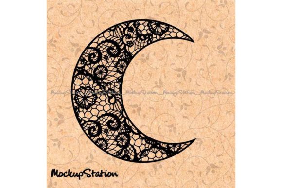 Lace Moon SVG, Moon Mandala Cut File