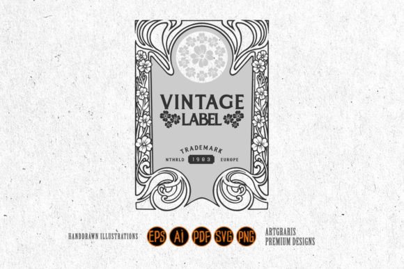 Luxury Vintage Label Floral Ornament
