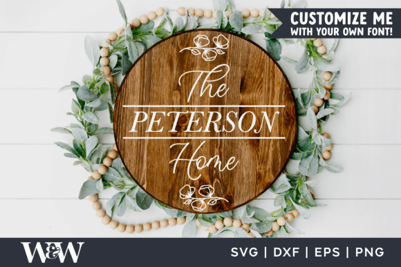 Round Floral Family Name