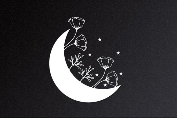 Sun Moon Floral with Star SVG