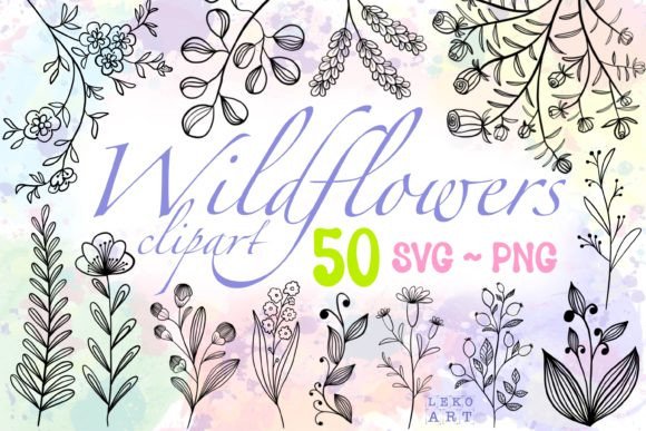 Wildflowers SVG Bundle, Floral Leaf Stem